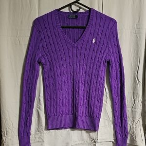Polo by Ralph Lauren Vivid Purple V-Neck Sweater